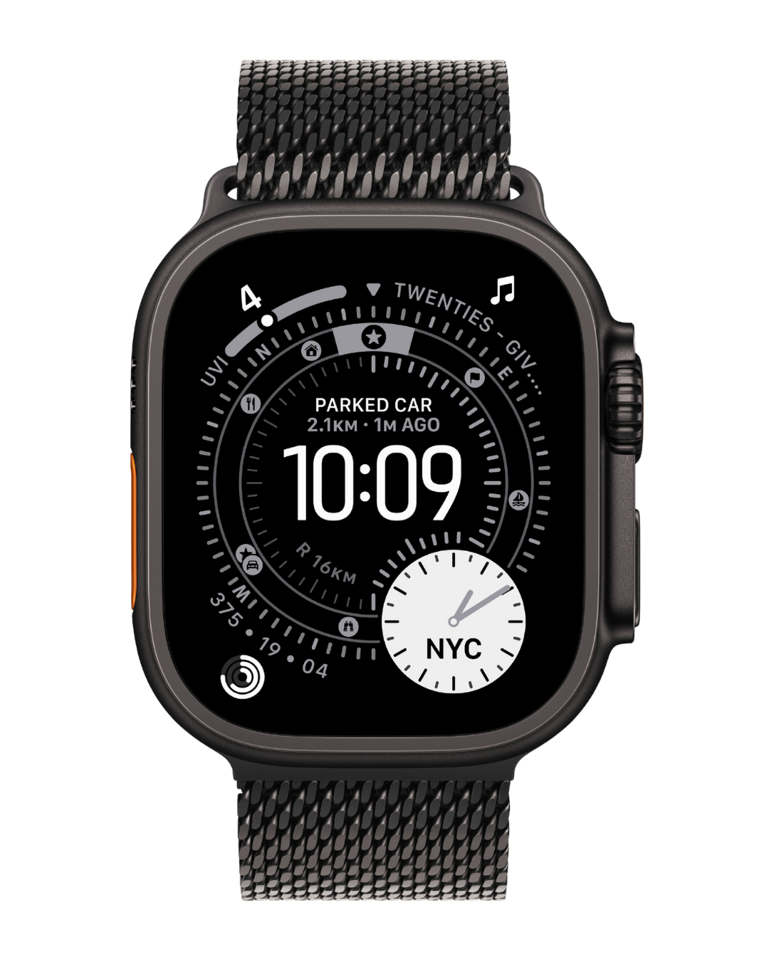 Apple Watch Ultra 3 49mm 2025 Black Titanium Case with Black Titanium Milanese Loop