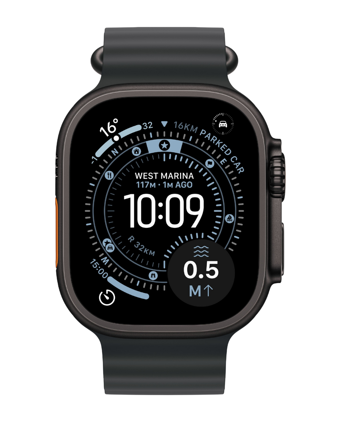 Apple Watch Ultra 3 49mm 2025 Black Titanium Case with Black Ocean Band