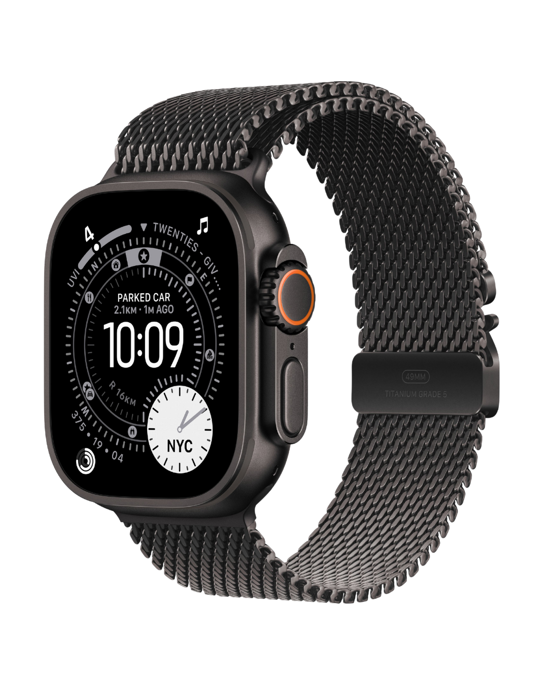 Apple Watch Ultra 3 49mm 2025 Black Titanium Case with Black Titanium Milanese Loop