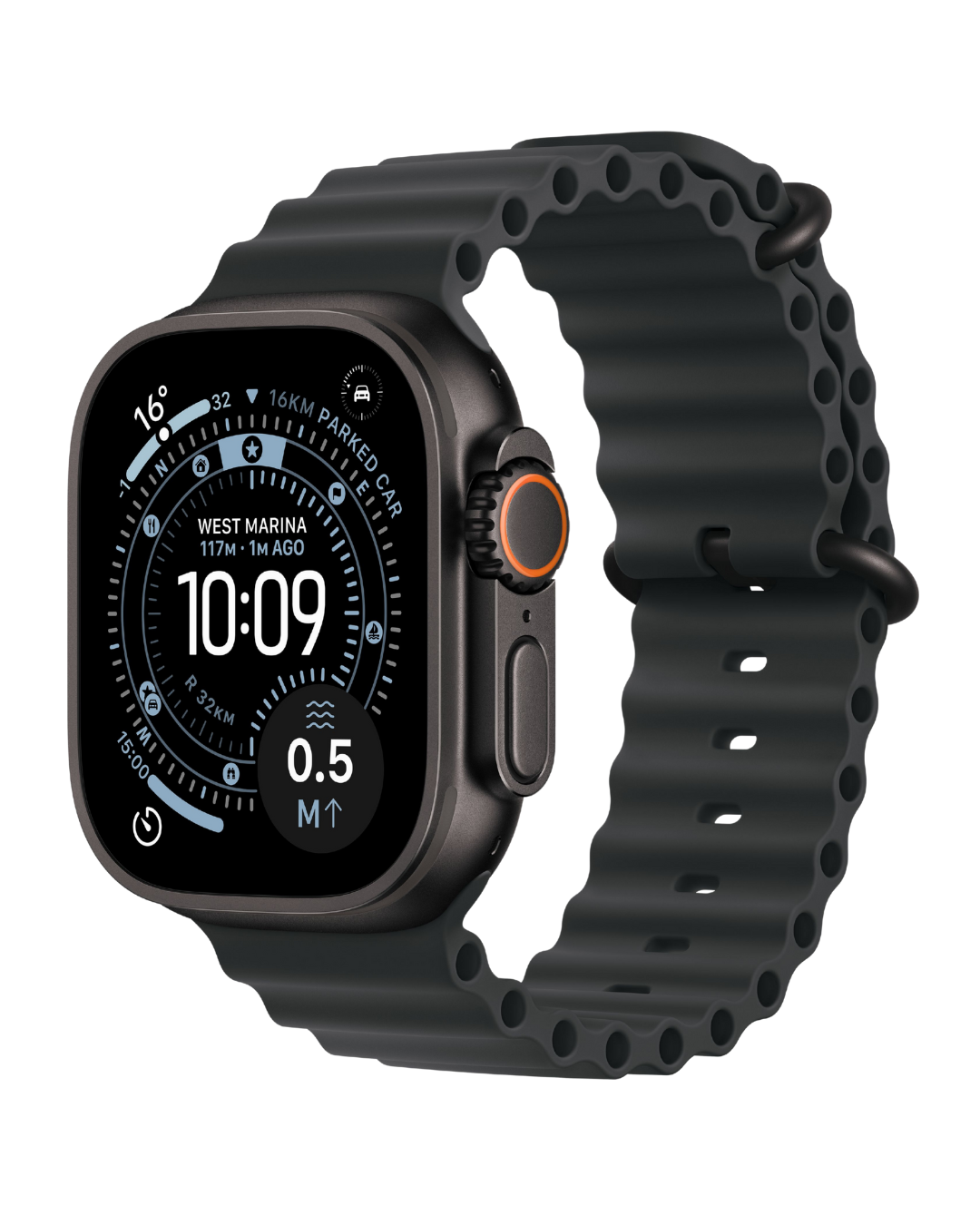 Apple Watch Ultra 3 49mm 2025 Black Titanium Case with Black Ocean Band