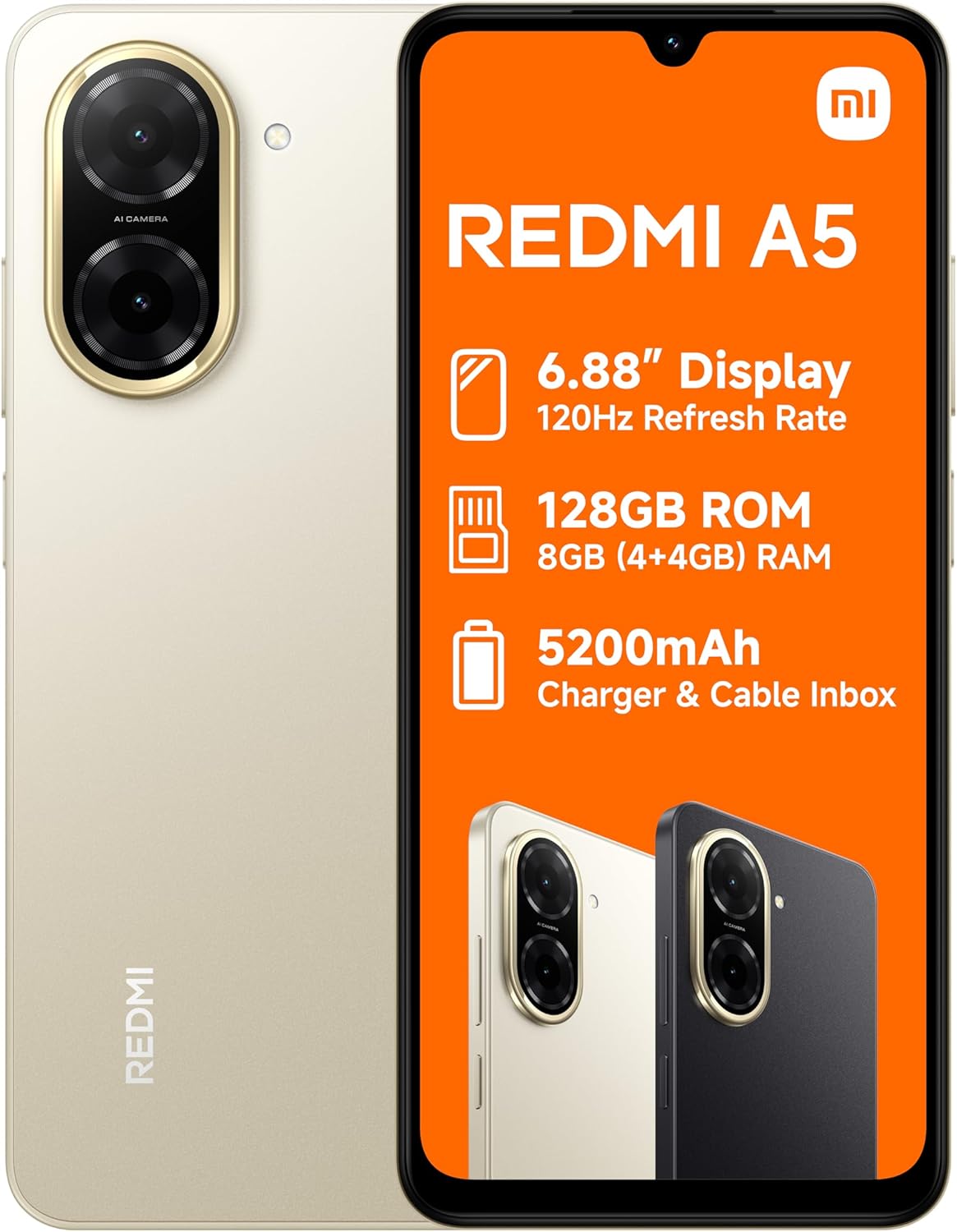 Xiaomi Redmi A5 4G 3GB 64GB Sandy Gold - UAE Version (TDRA)