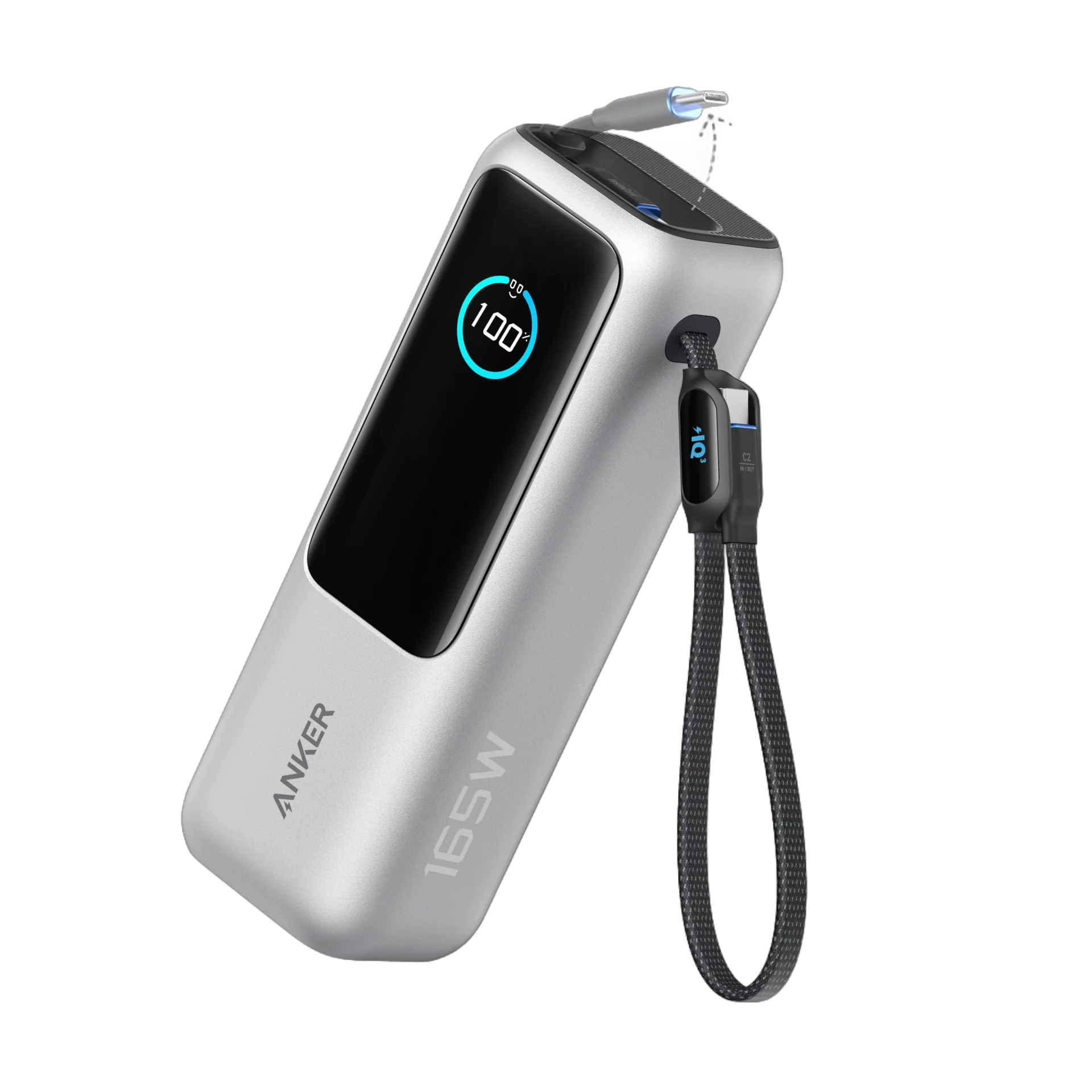 Anker Power Bank (25K, 165W, Built-In and Retractable Cables)
