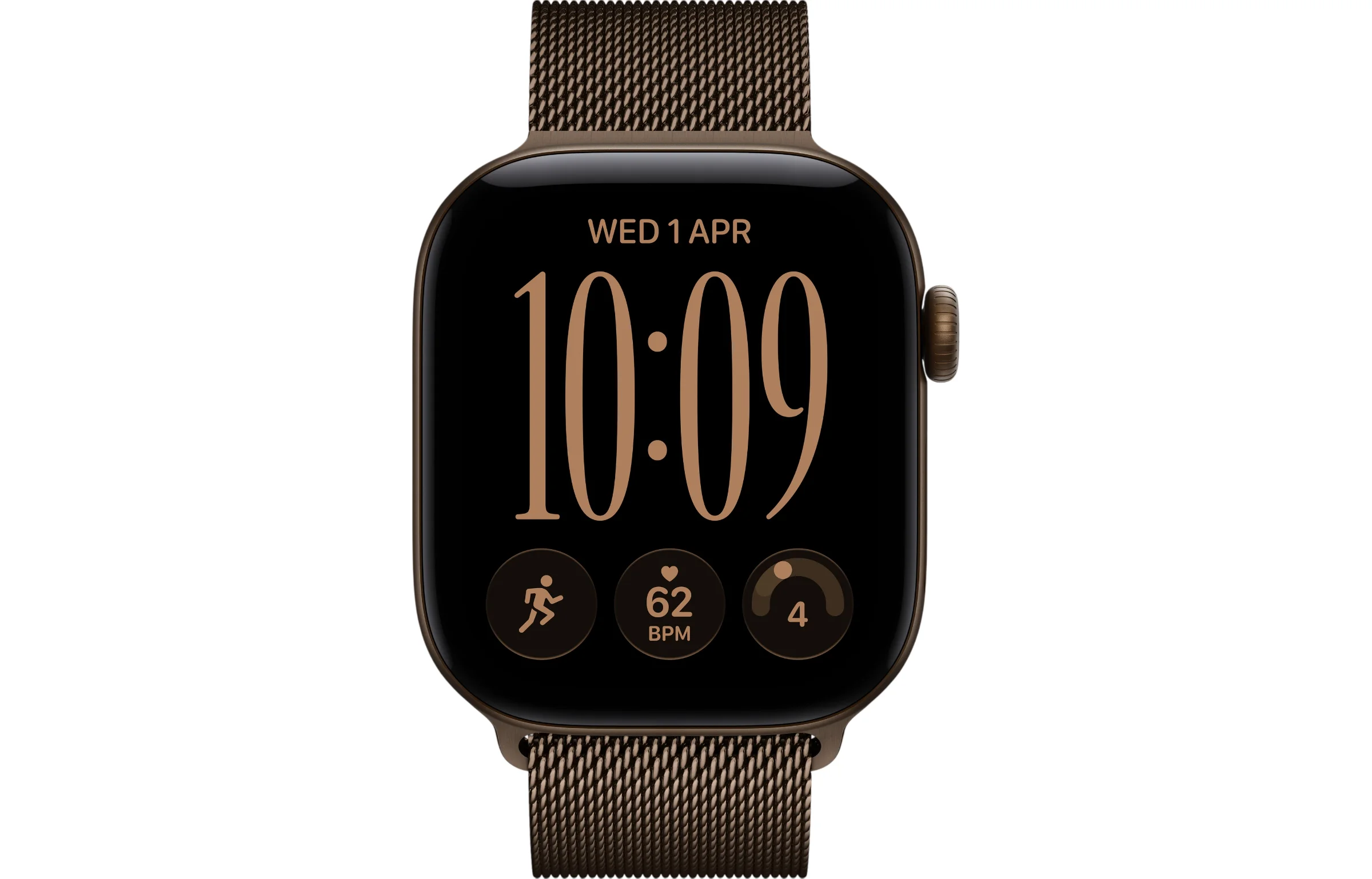Apple Watch Series 12 42mm GPS + Cellular Dark Bronze Aluminum Case with Milanese Loop view 2