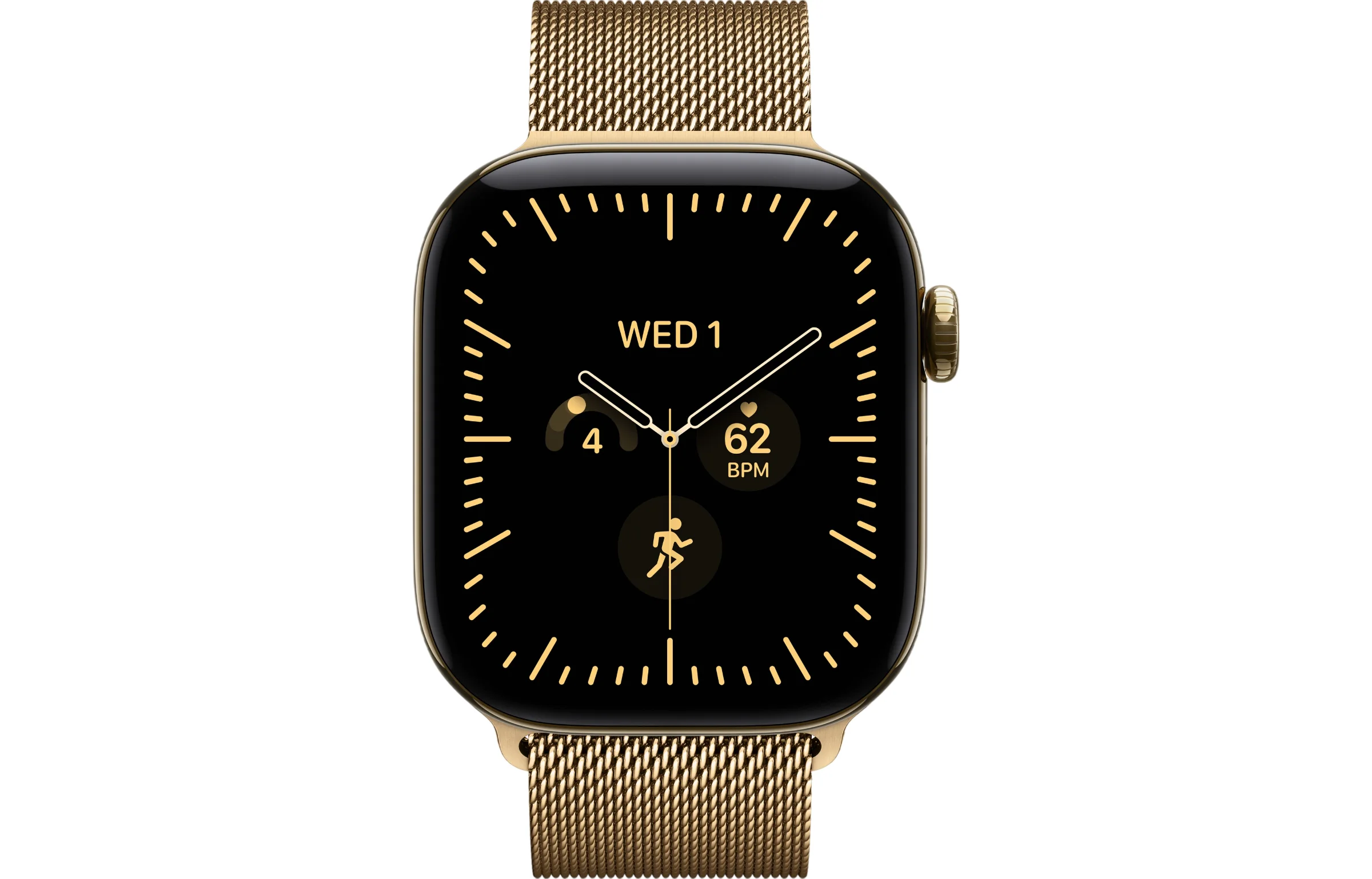 Apple Watch Series 12 42mm GPS + Cellular Radiant Gold Titanium Case with Milanese Loop view 2