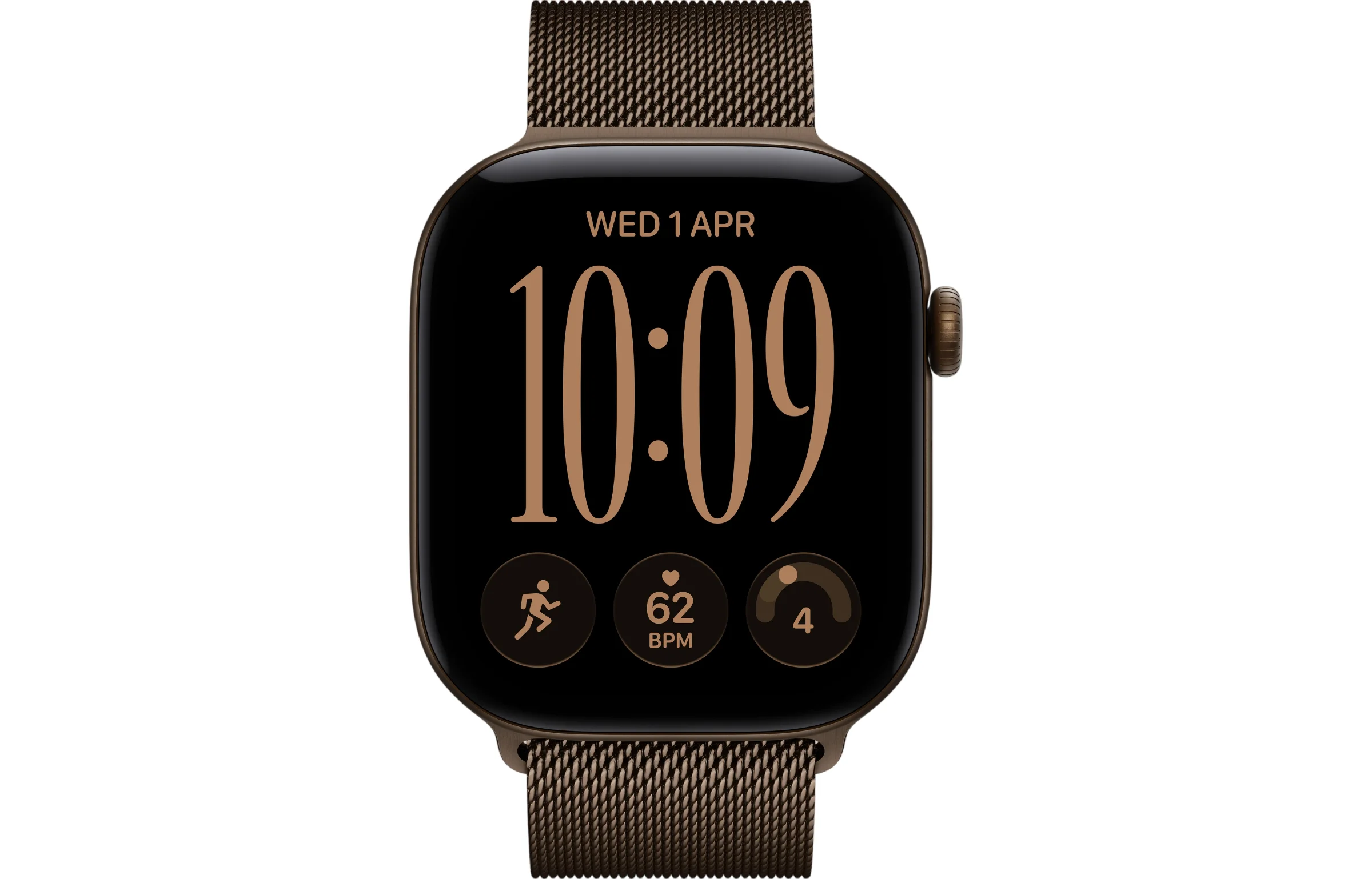 Apple Watch Series 12 46mm GPS Dark Bronze Aluminum Case with Milanese Loop view 2