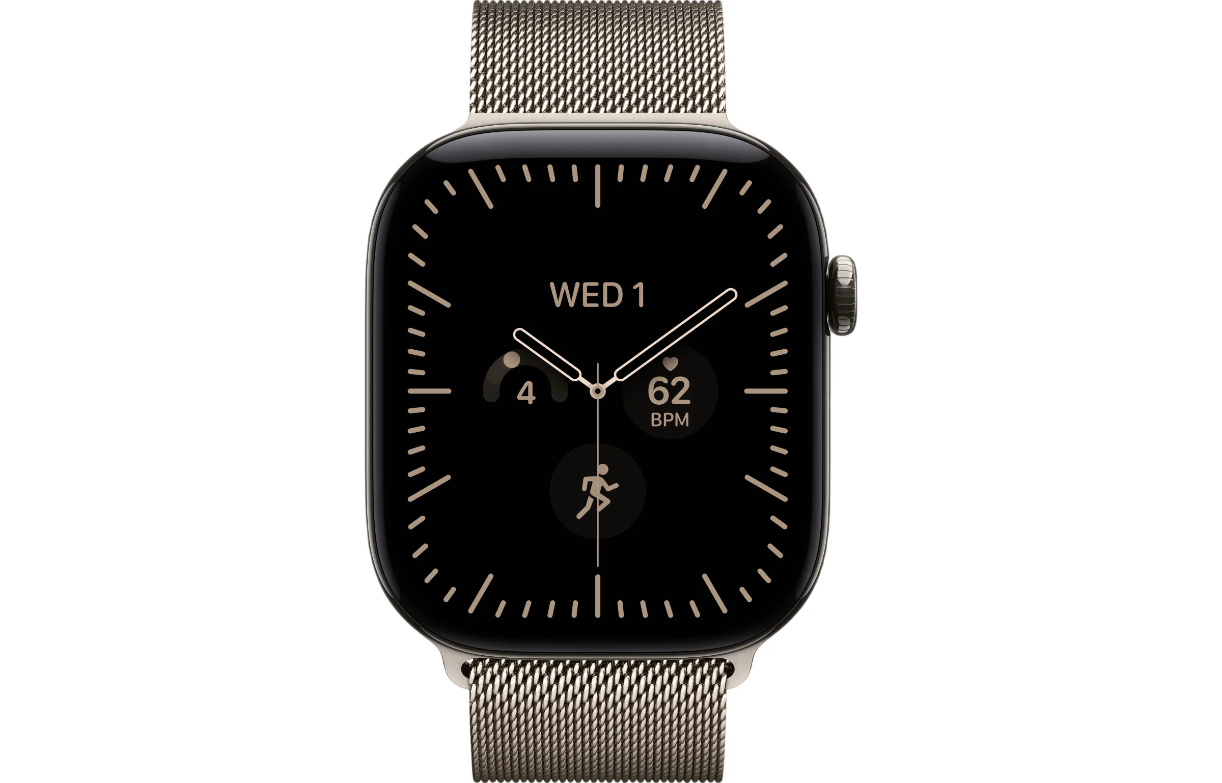 Apple Watch Series 12 46mm GPS + Cellular Natural Titanium Case with Milanese Loop view 2