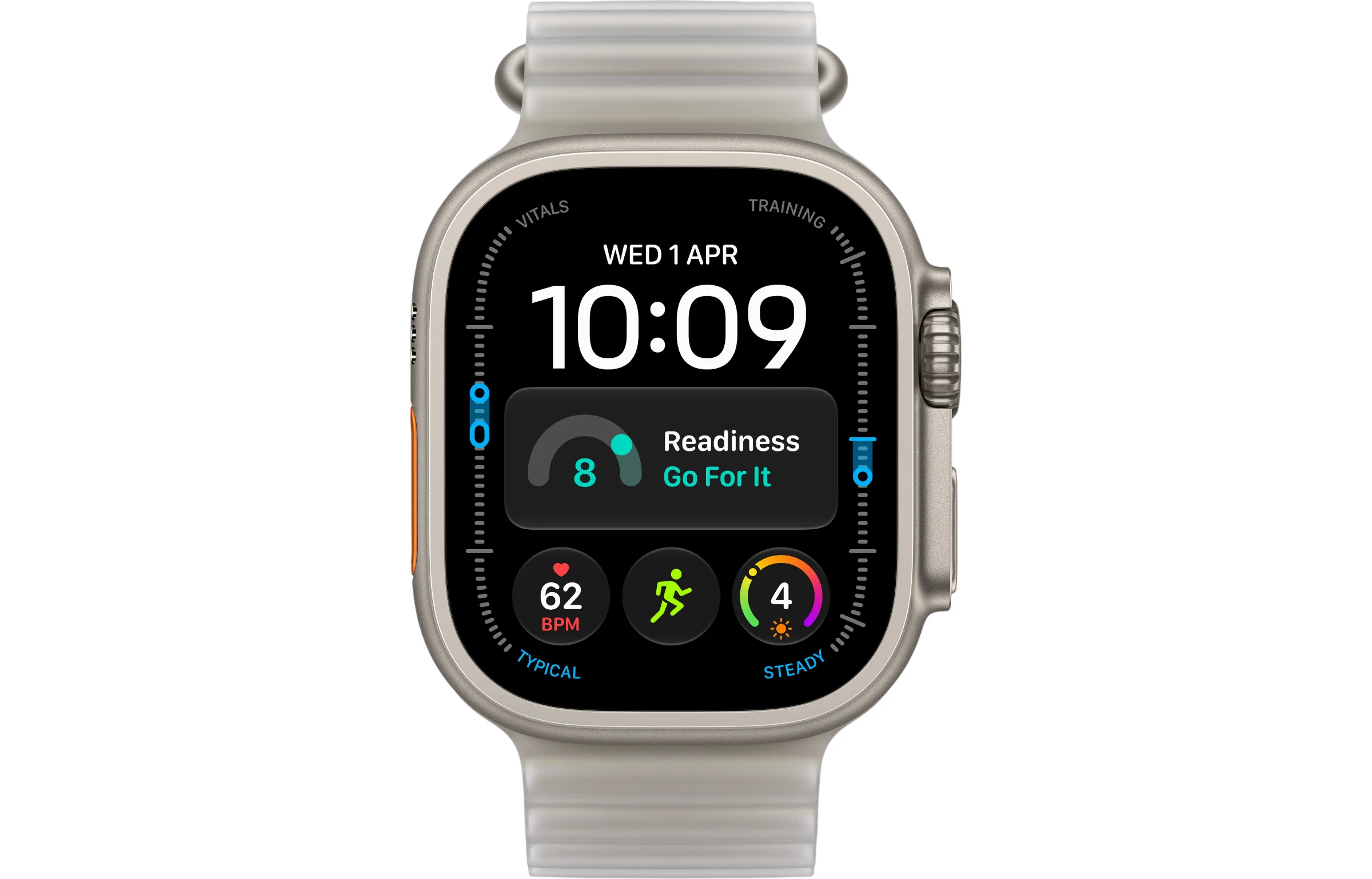 Apple Watch Ultra 4 49mm GPS + Cellular Natural Titanium Case with Ocean Band view 2